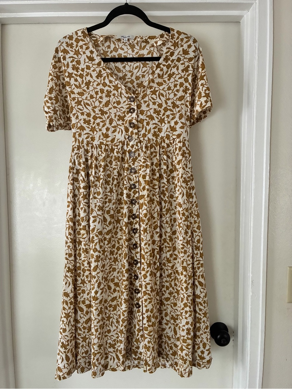 Madewell Button Front Midi Dress in Batik Vine
